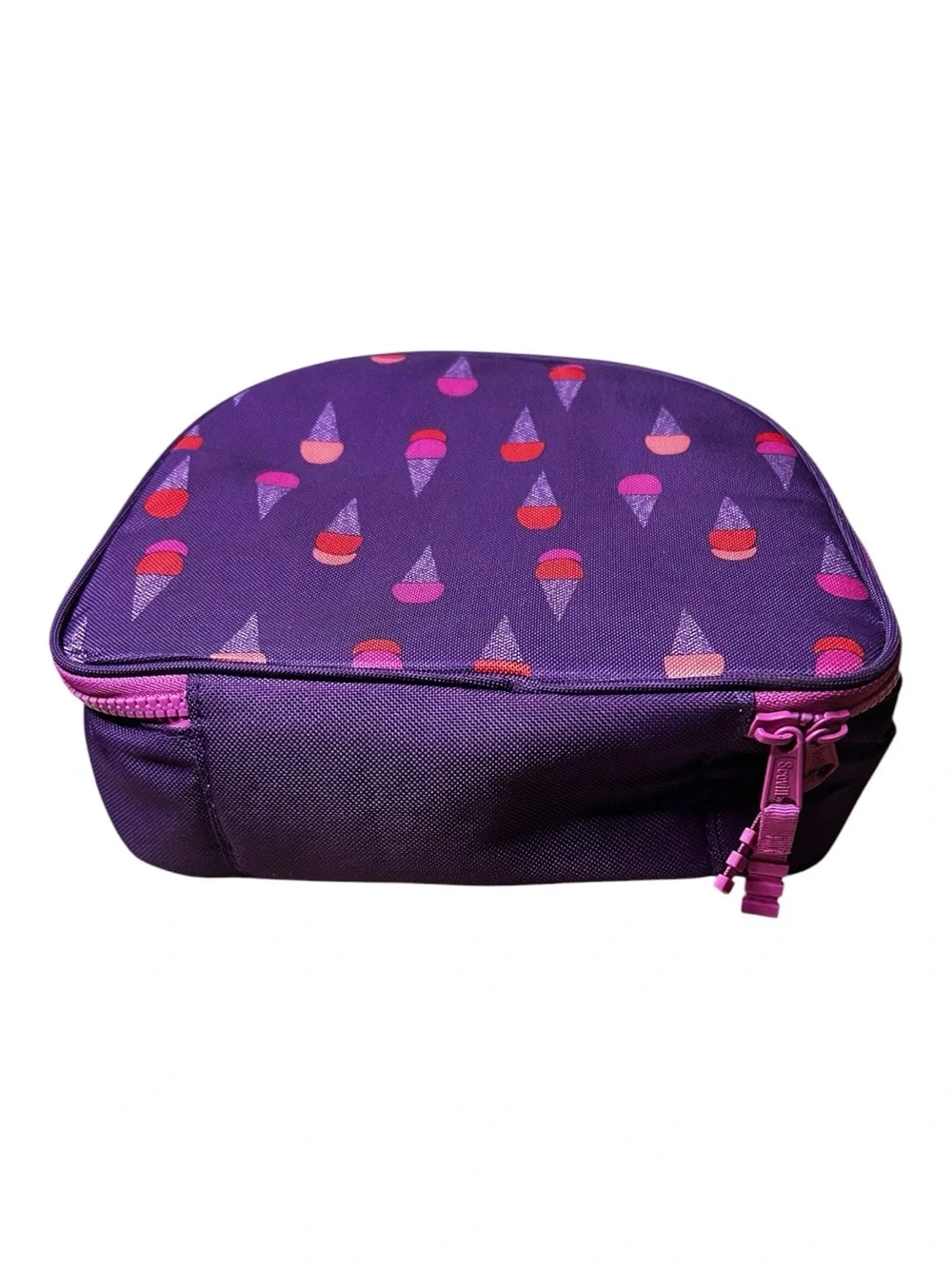 💟 Gymboree Insulated Lunch Bag Purple Ice Cream Print Kids School Lunch Box EUC